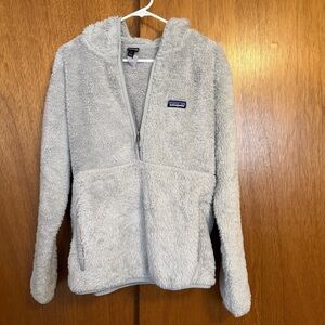 Patagonia Light Gray Plush Half-Zip Hoodie
